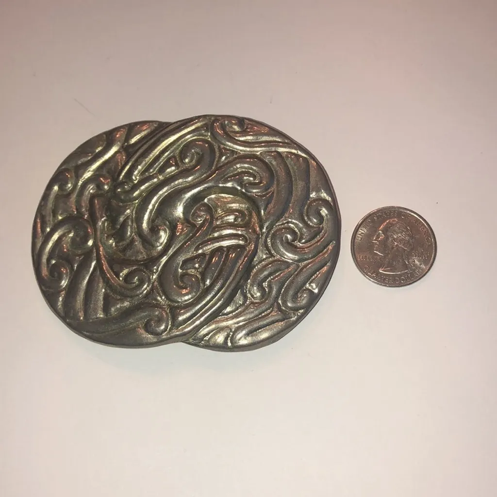 Vintage Silver Tone Western Boho Belt Buckle - Image 3