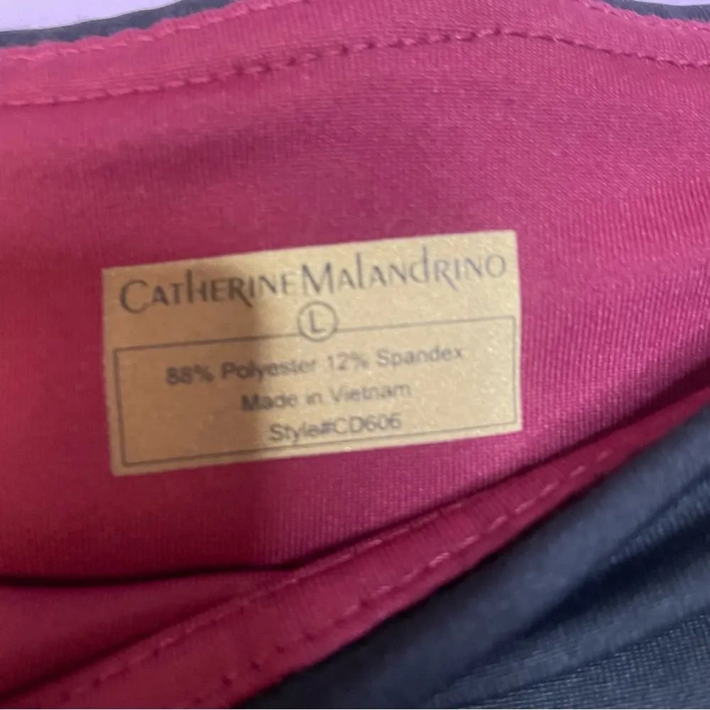 Catherine Malandrino Athletic Yoga Leggings Full Length Boho Black Tan Large - Image 3