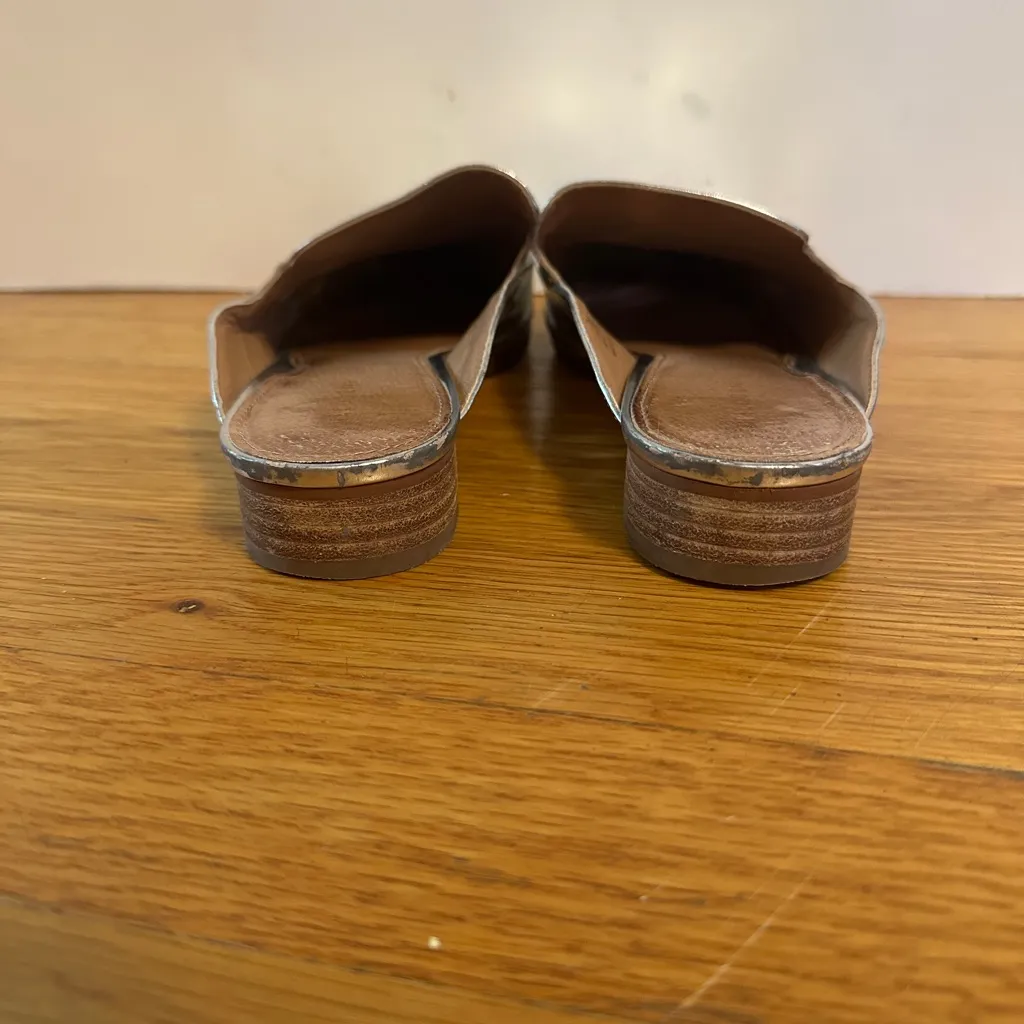 Halogen Silver Metallic Pointed Toe Mules Size 7 - Image 8