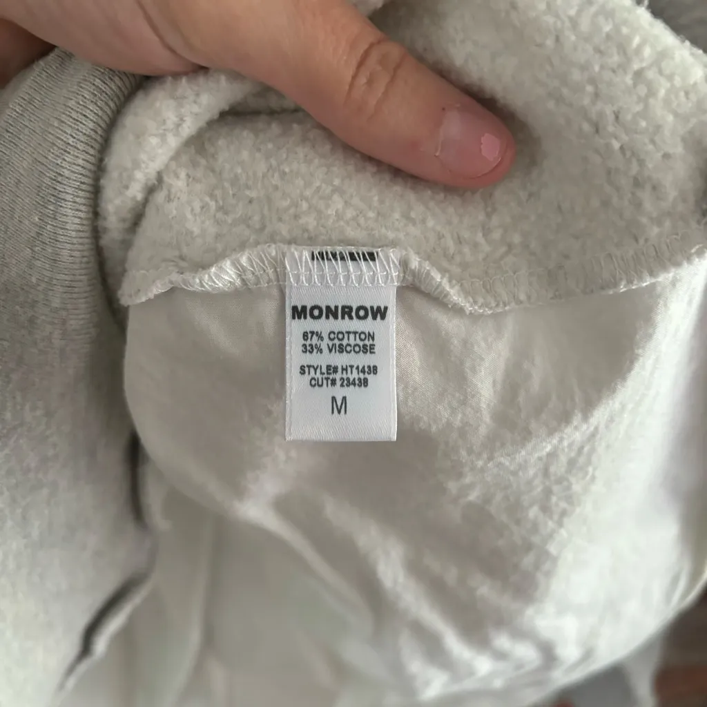 Monrow Poplin Collared Sweatshirt Grey White, M Gray Size M - Image 8