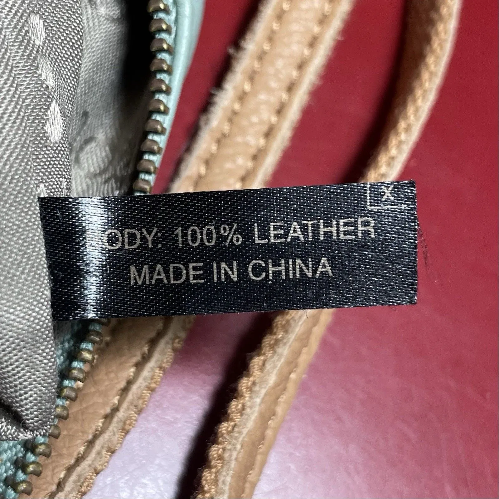 Margot New York Soft Pebbled Leather Small Crossbody Bag Seafoam Green Neutral - Image 10