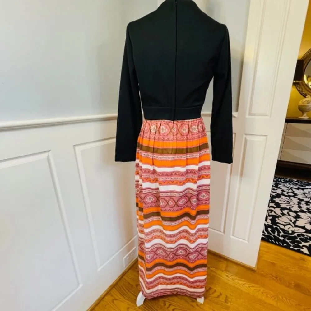 Vintage 60's 70's MCM Maxi Hostess Dress Small/Medium - Image 5