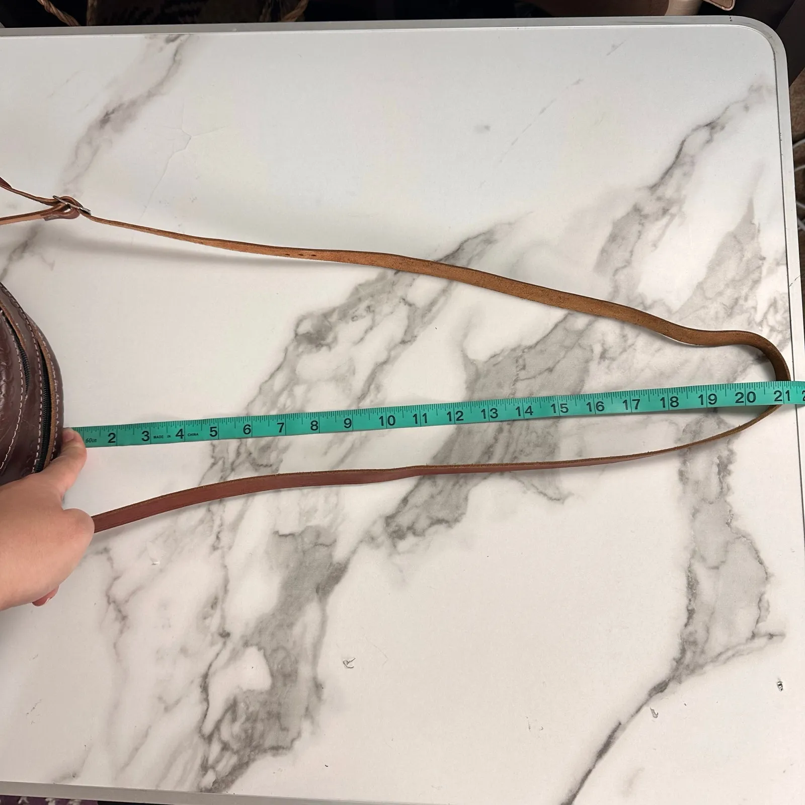 Handmade Jute Woven Boho Crossbody Circle Bag Brown Leather - Image 15