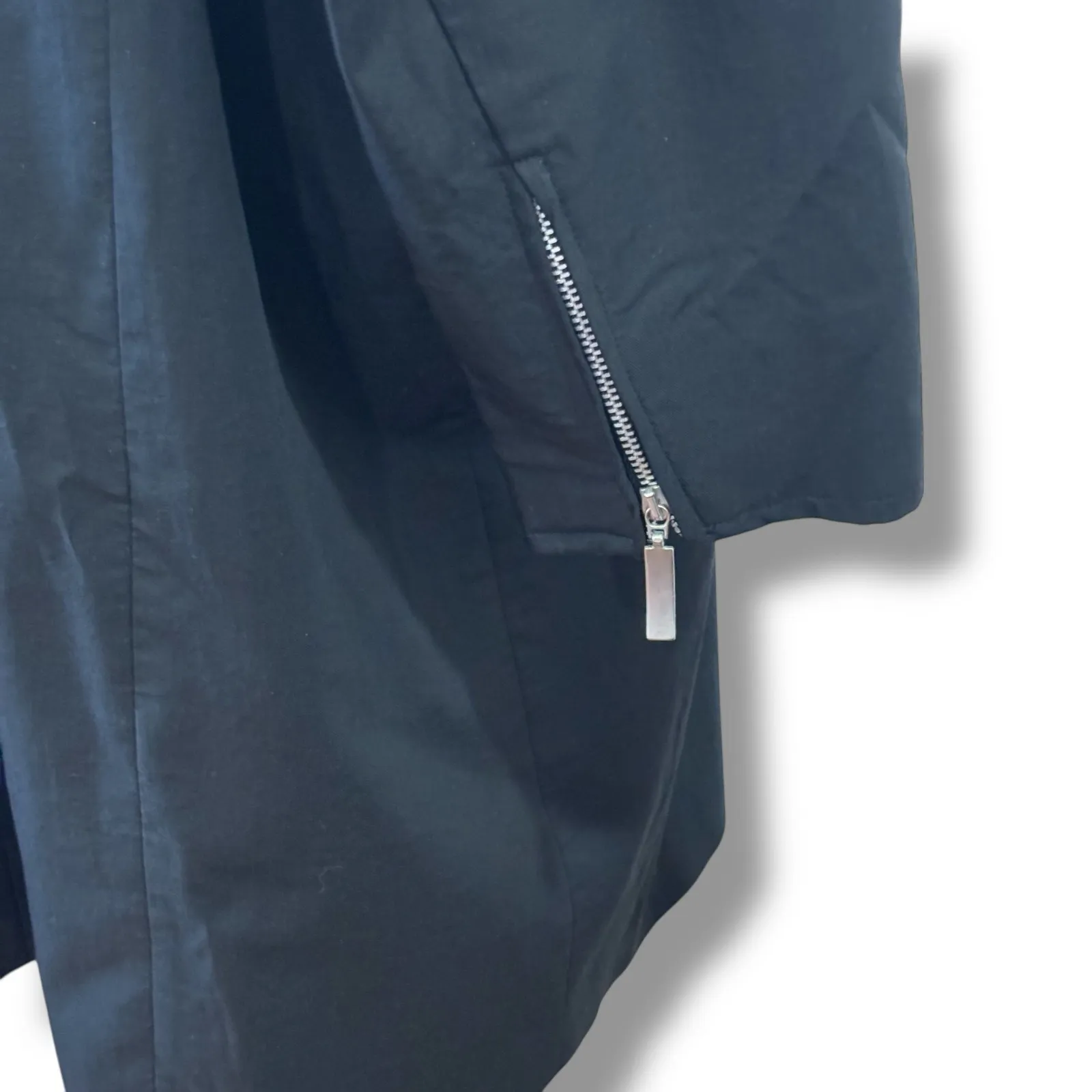 Marina Rinaldi Size 14 (23) Black Wool Mid Length Coat Designer Classic Italy - Image 5