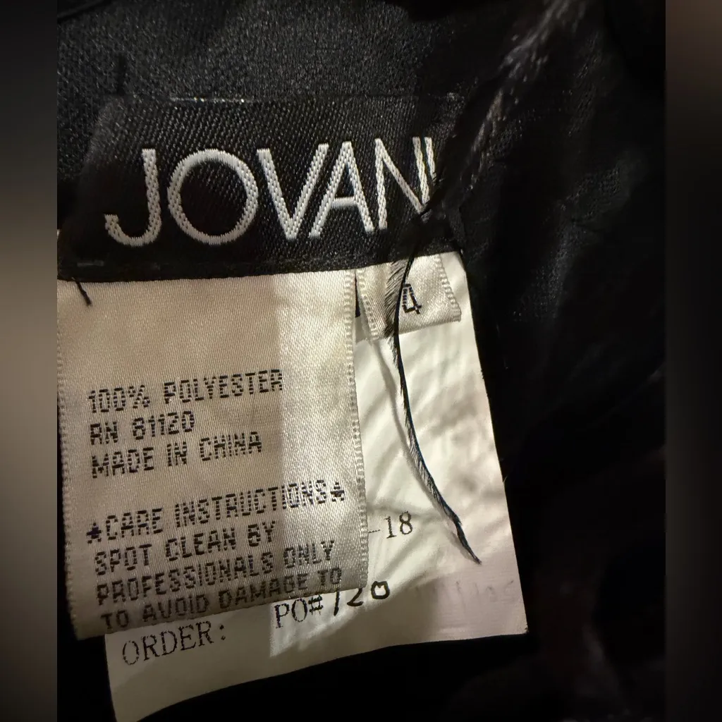 JOVANI 37562 Black Sequin Sheath Dress Gown Formal NEW Size 4 - Image 6