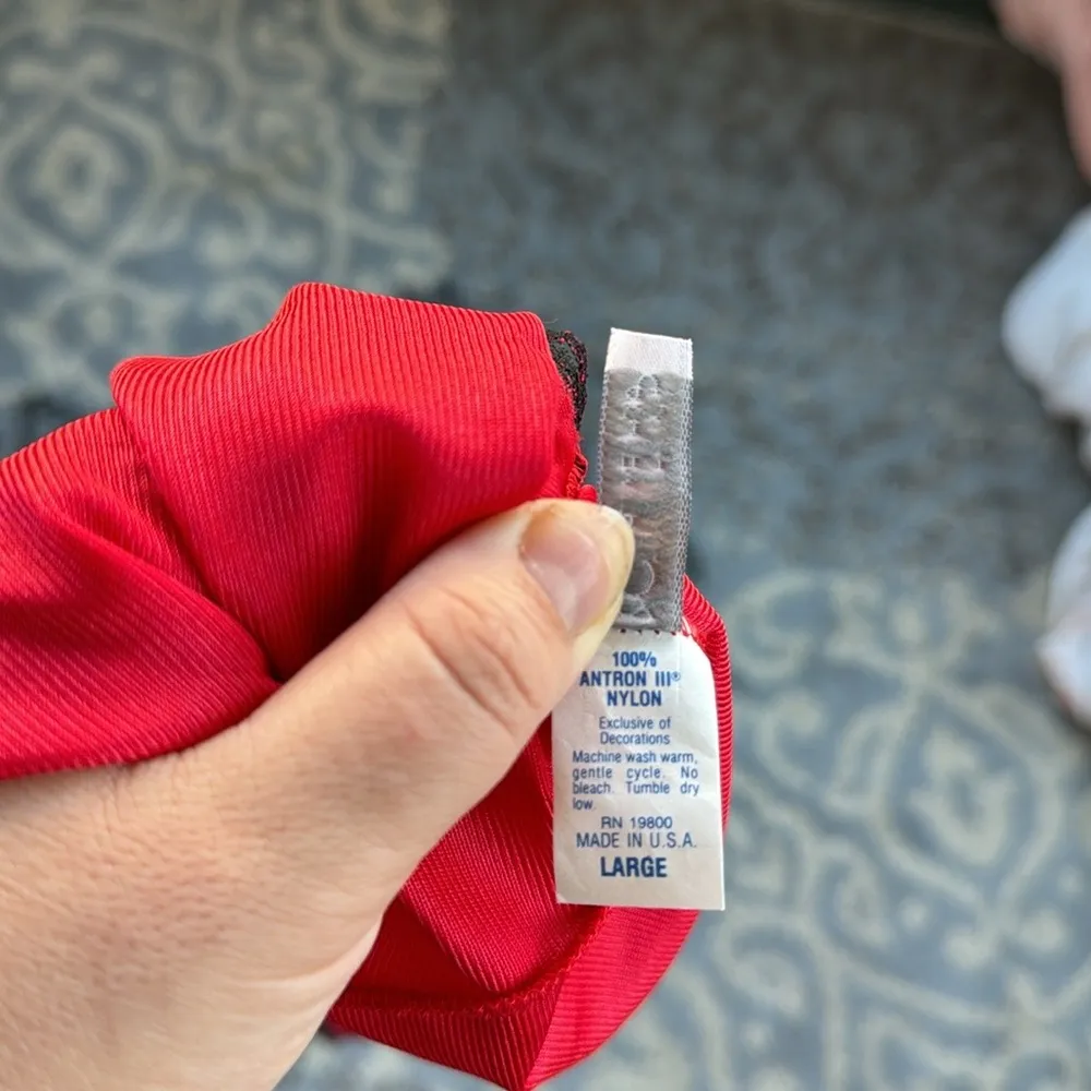 Vintage Ashley Taylor Nylon Lace Cami Red Black Large - Image 6