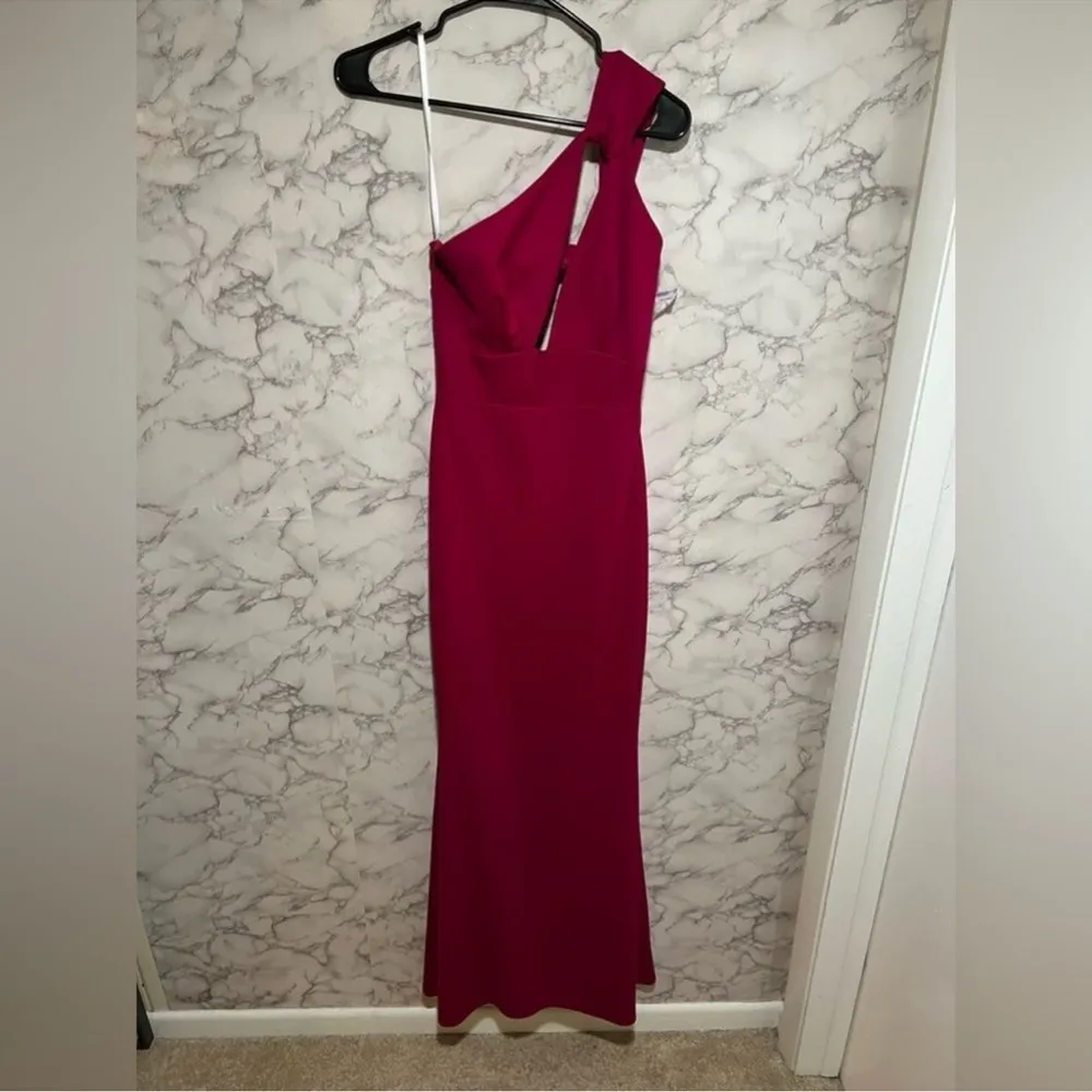 REVOLVE One-Shoulder Fuchsia Dress - Image 7