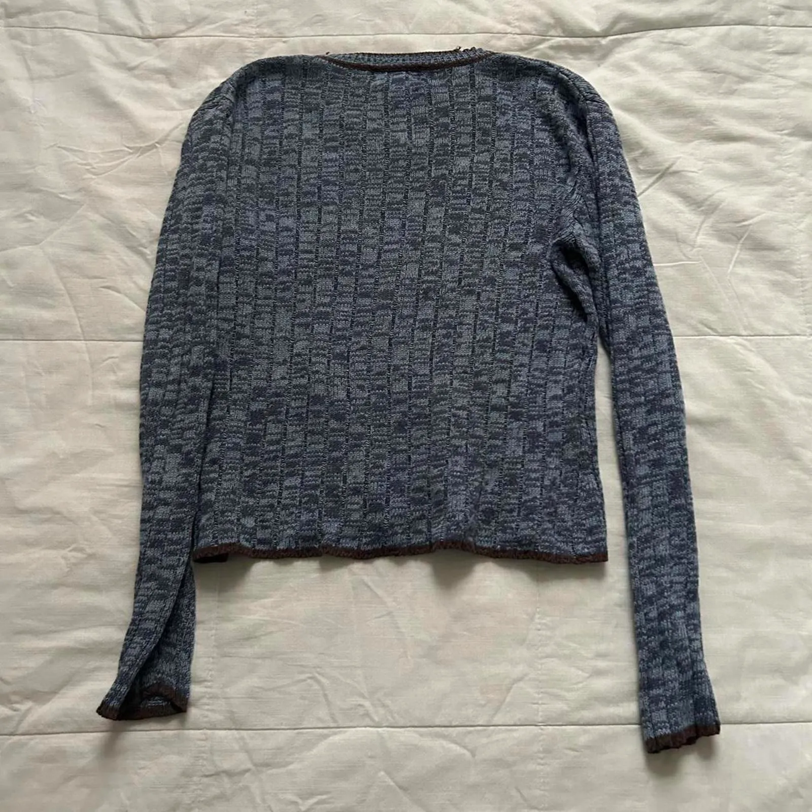 90s vintage County Seat blue and brown knit sweater Size small - Image 5