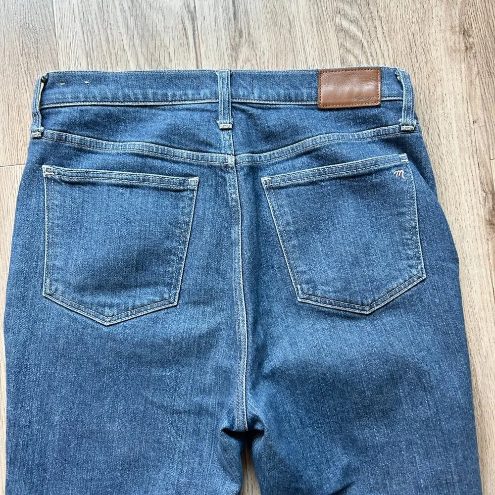 Madewell Dark Wash Slim Demi Bootcut Jeans with Raw Hem Size 29 - Image 7
