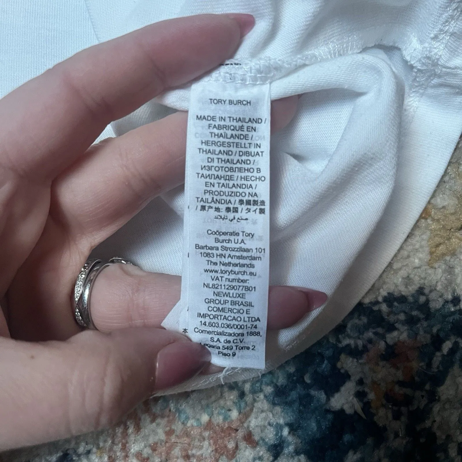 Tory Burch Sport M Women’s Embroidered Logo Top T-Shirt Short Sleeve White Hike - Image 7