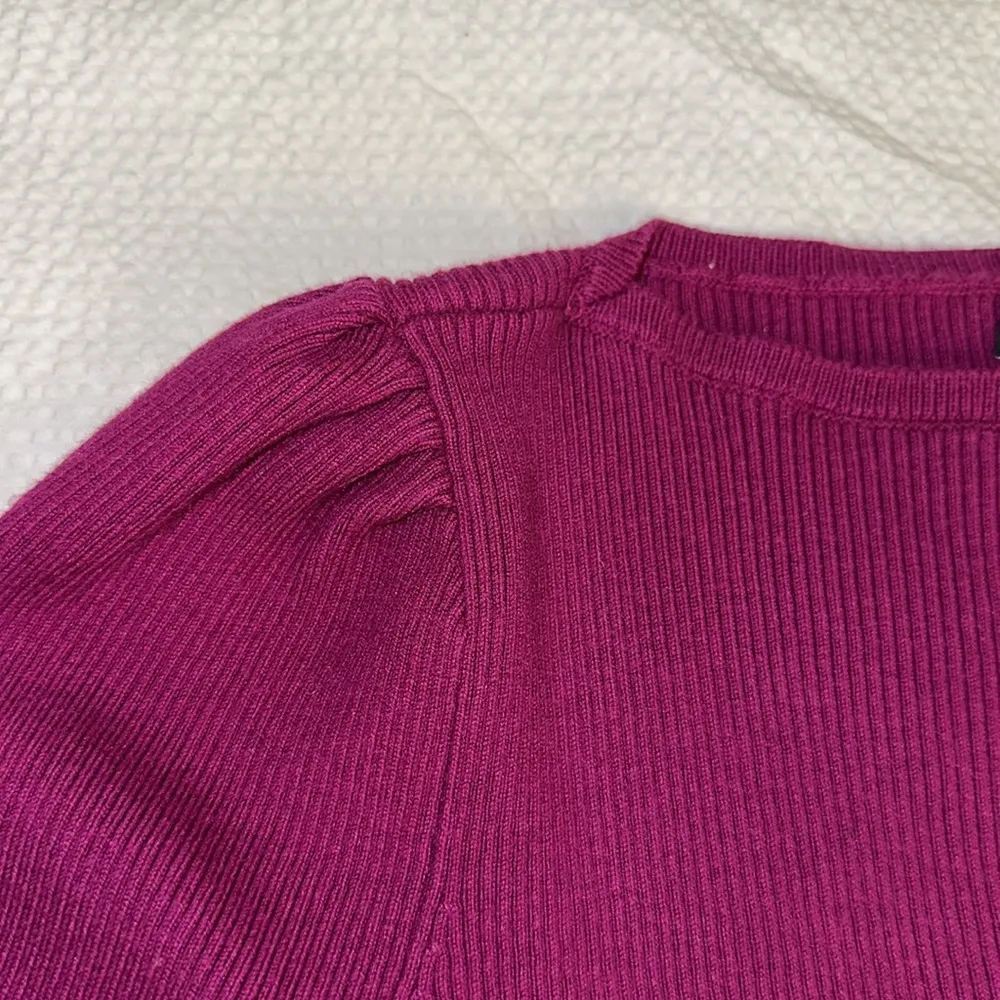 Lauren Ralph Lauren ribbed cotton sweater magenta sz SP - Image 4