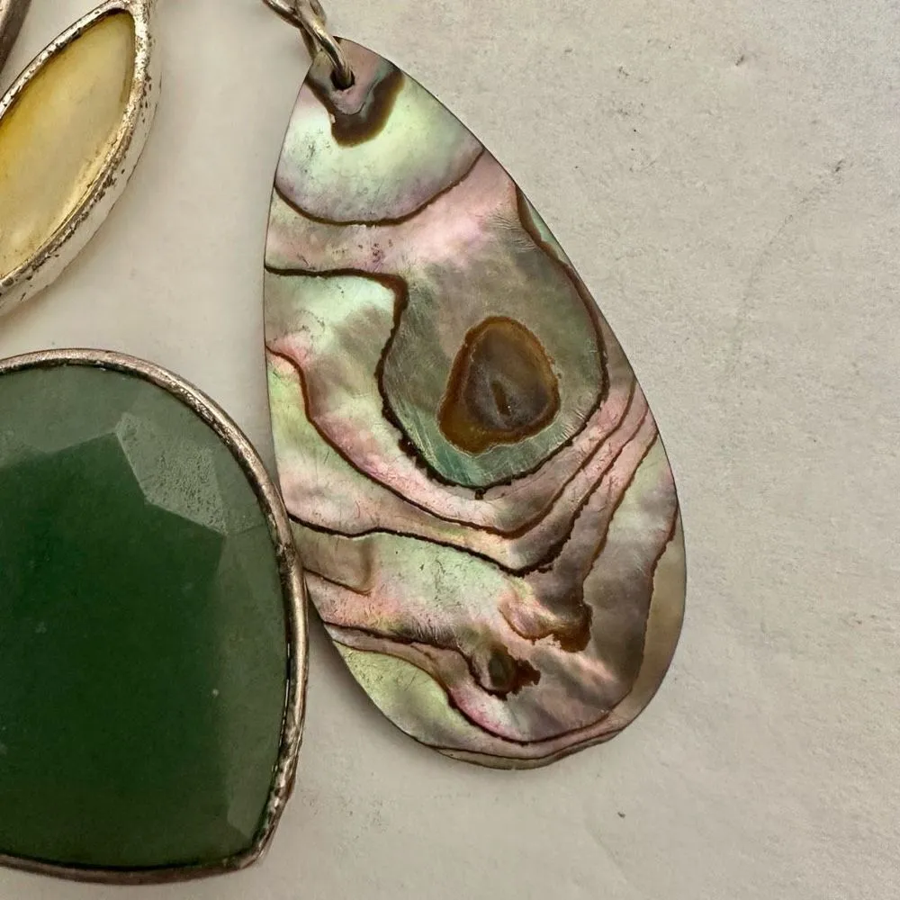 Kenneth Cole green abalone charm necklace - Image 5