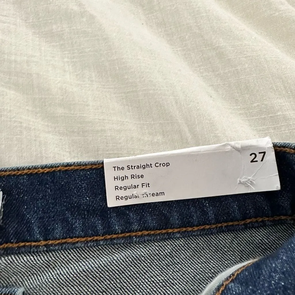 Loft Women’s Blue Denim Paisley 27 The Straight Crop Jeans NWT - Image 5