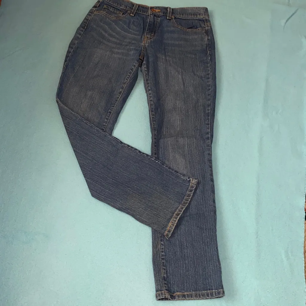 LEVI’S 505 straight leg mid rise 5 pocket blue medium length classic size 10 - Image 3