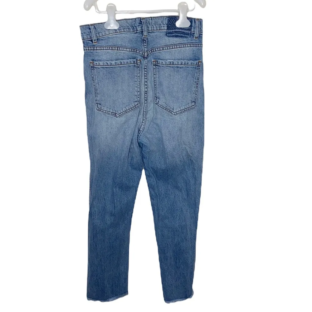 Revice uptown high rise rigid denim distressed jeans with fringed hem size 30 - Image 49