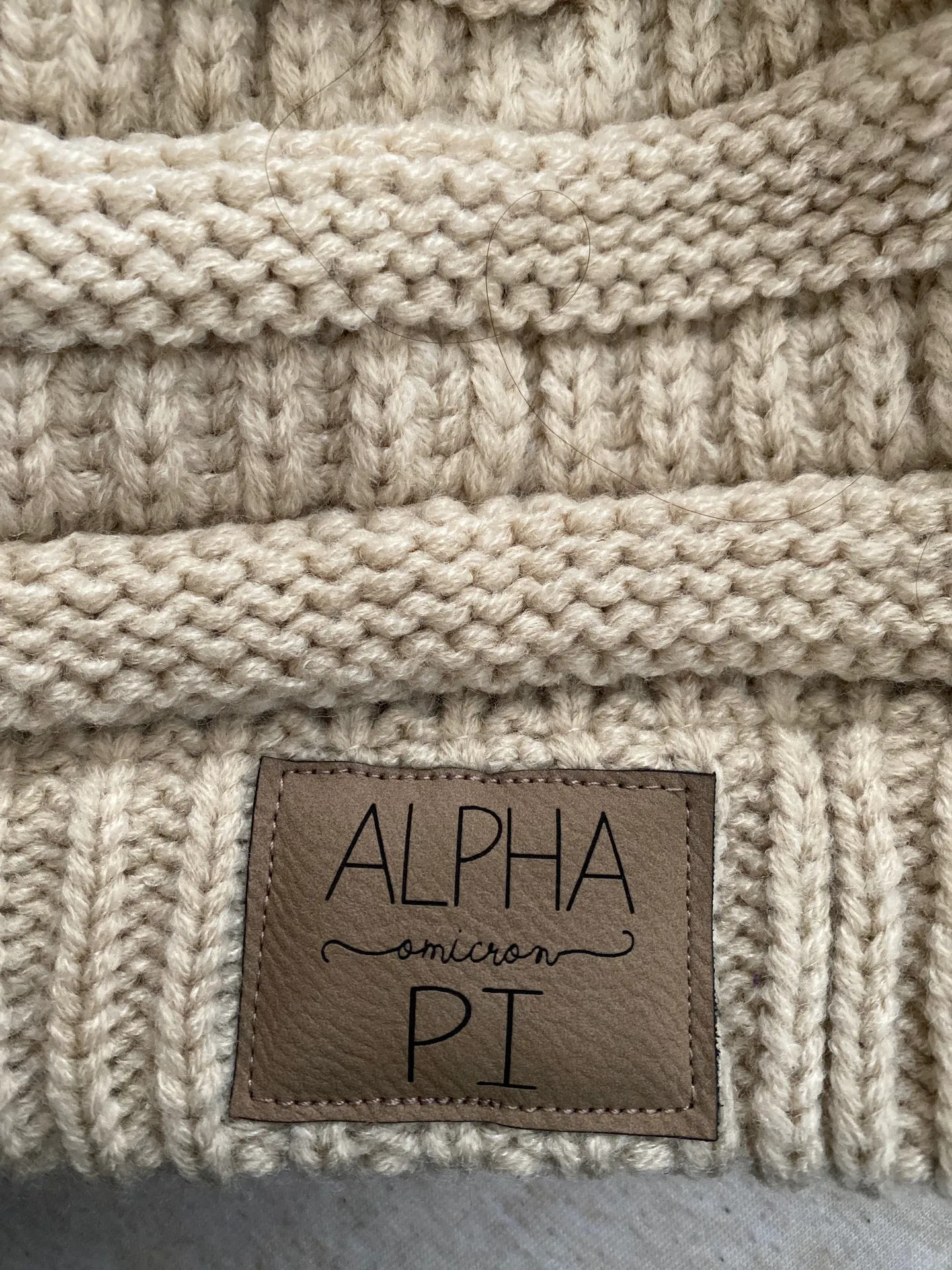 Alpha Omicron Pi Beanie (sorority) Tan - Image 2