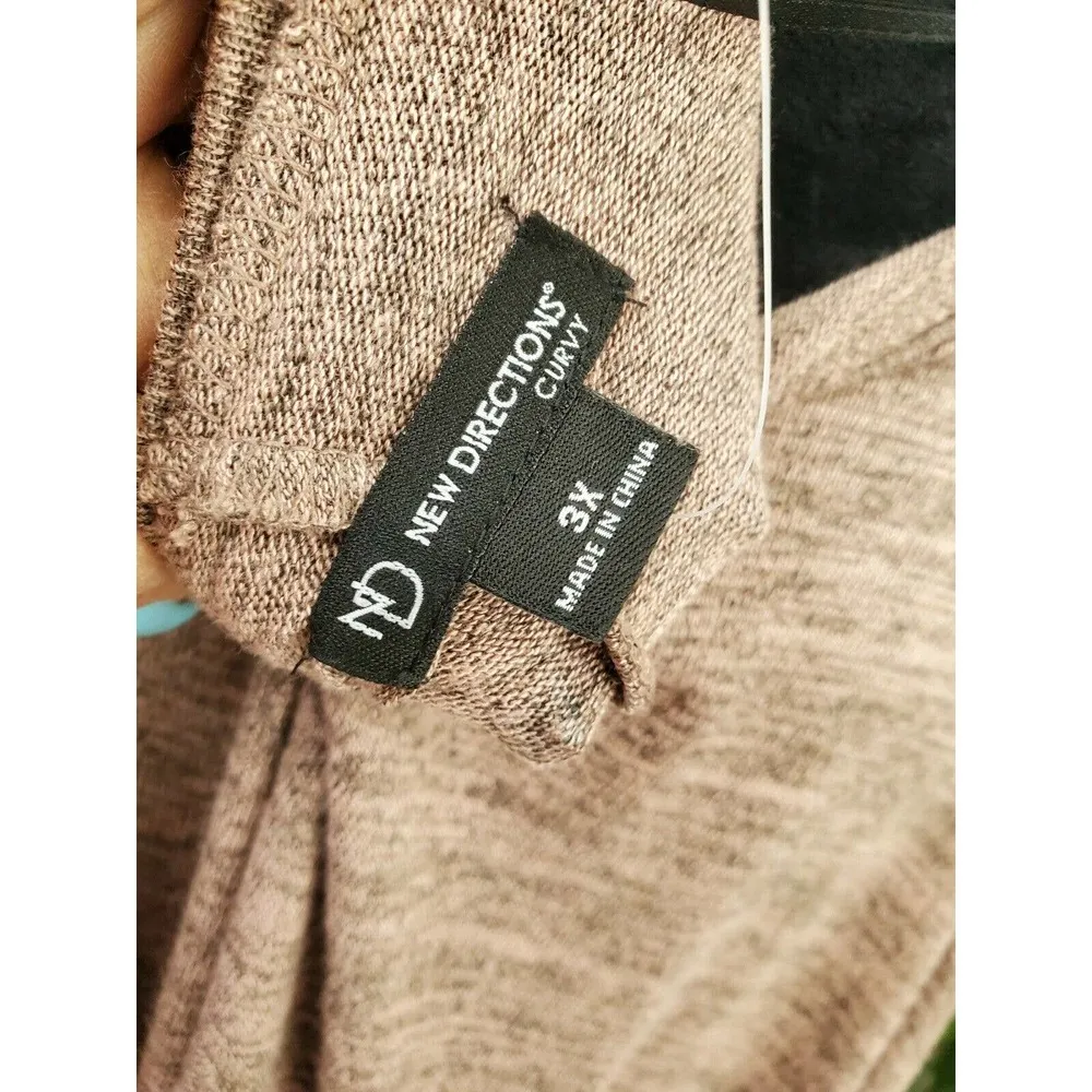 New Directions Women's Brown Polyester Round Neck Long Sleeve Sweater Size 3X - Image 8