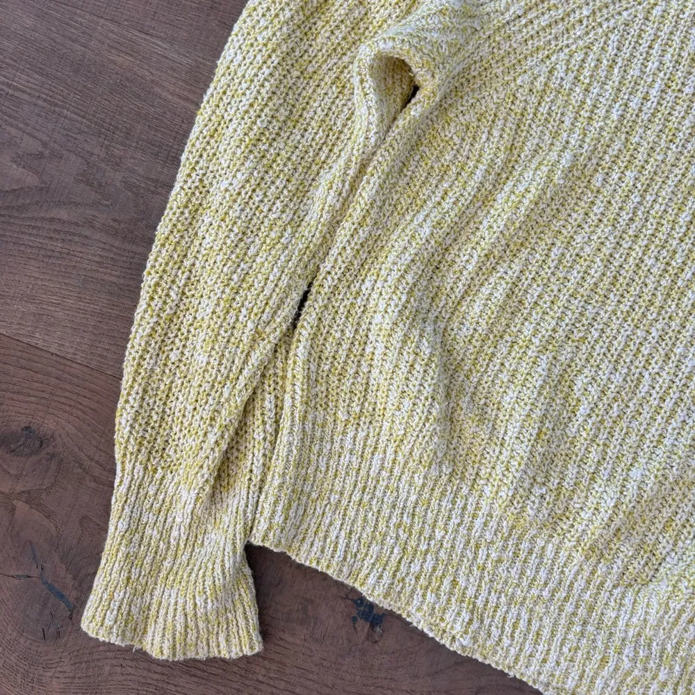 free people linen blend knit light yellow pullover sweater - Image 3