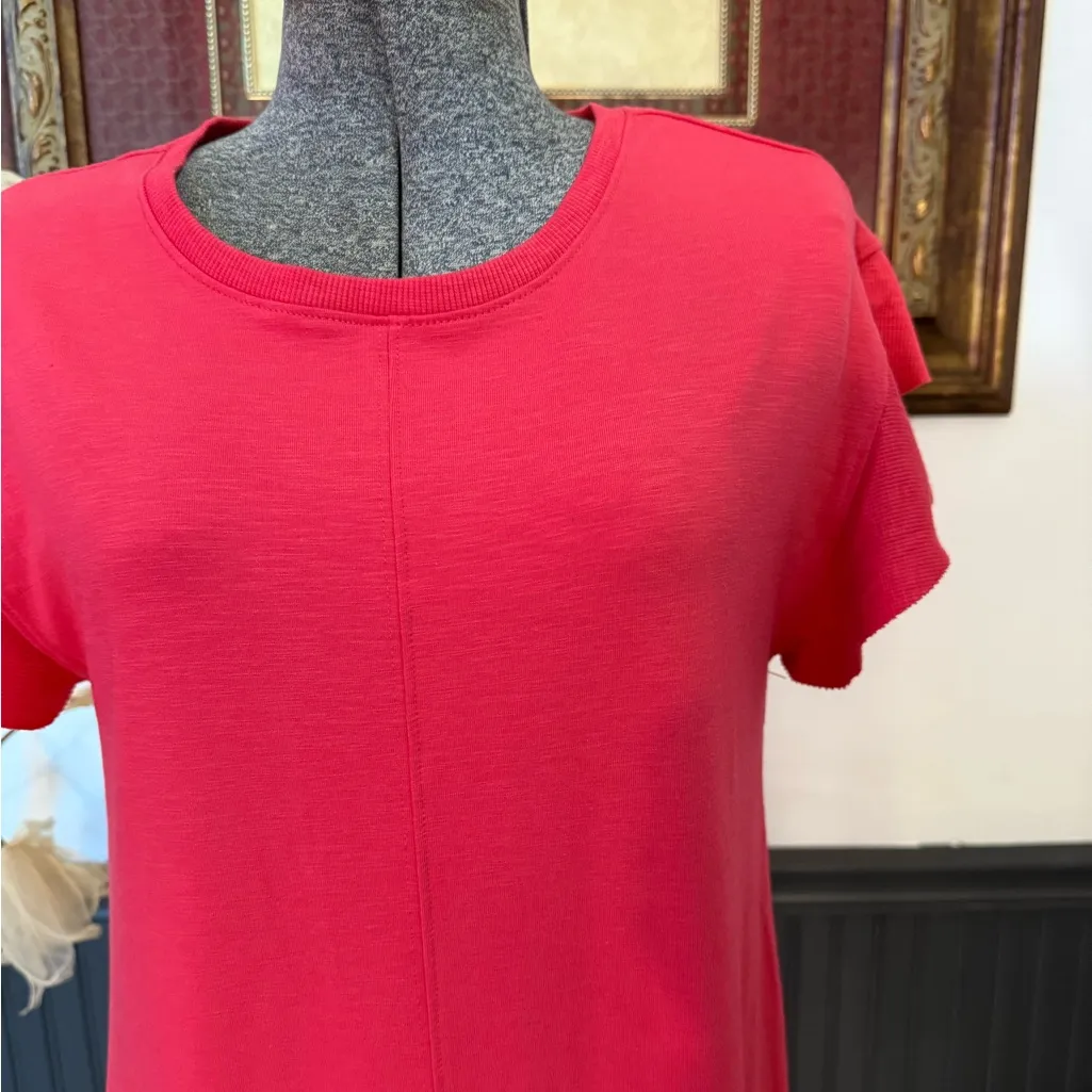 Lilla P Hot Pink Ruffle Sleeve Flounce Hem Cotton Blend Dress Size Small 💚🍄 - Image 3