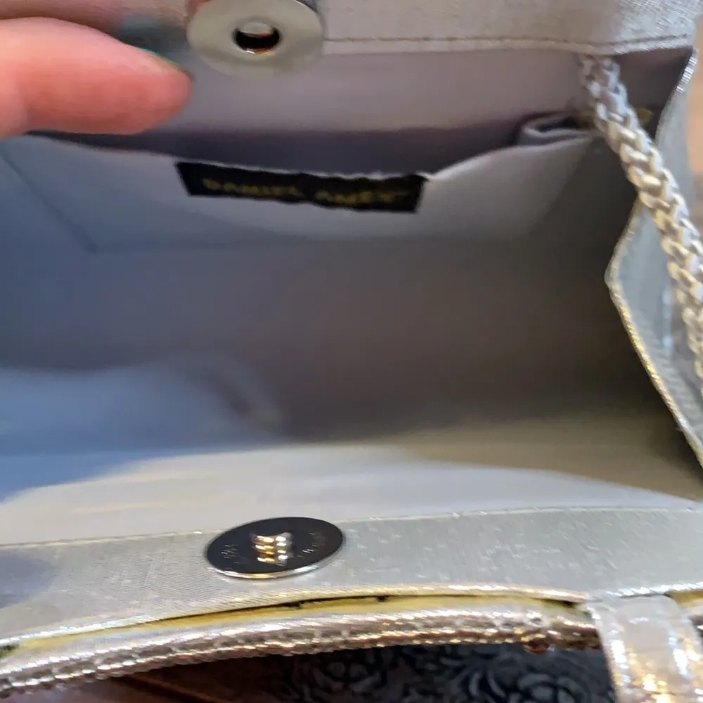 Daniel Ames Silver Sequin Small Purse with Handles and Strap - Image 5