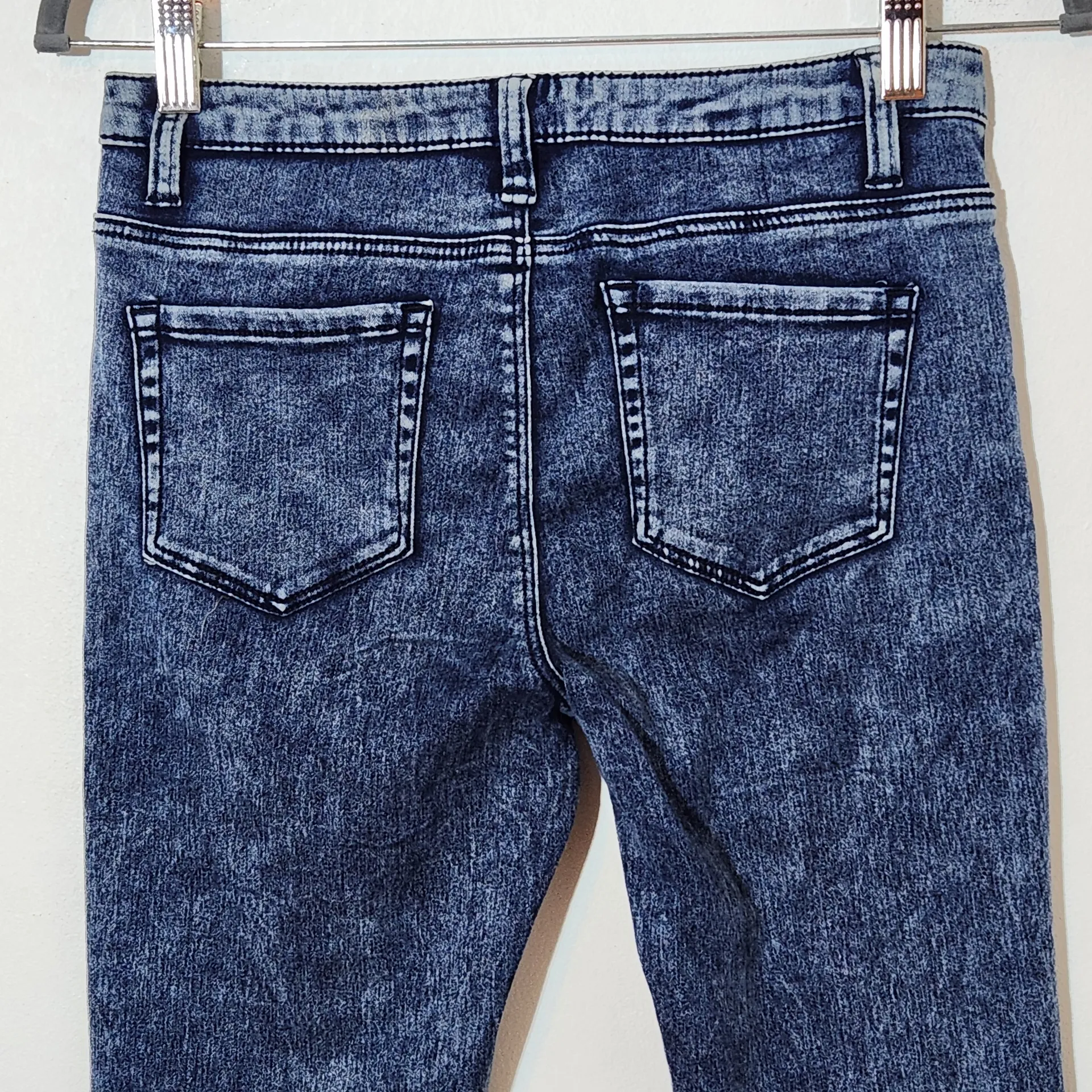 Denim Co. Acid Wash Skinny Jeans Size 6 Skinny Ankle Jeans Blue - Image 5