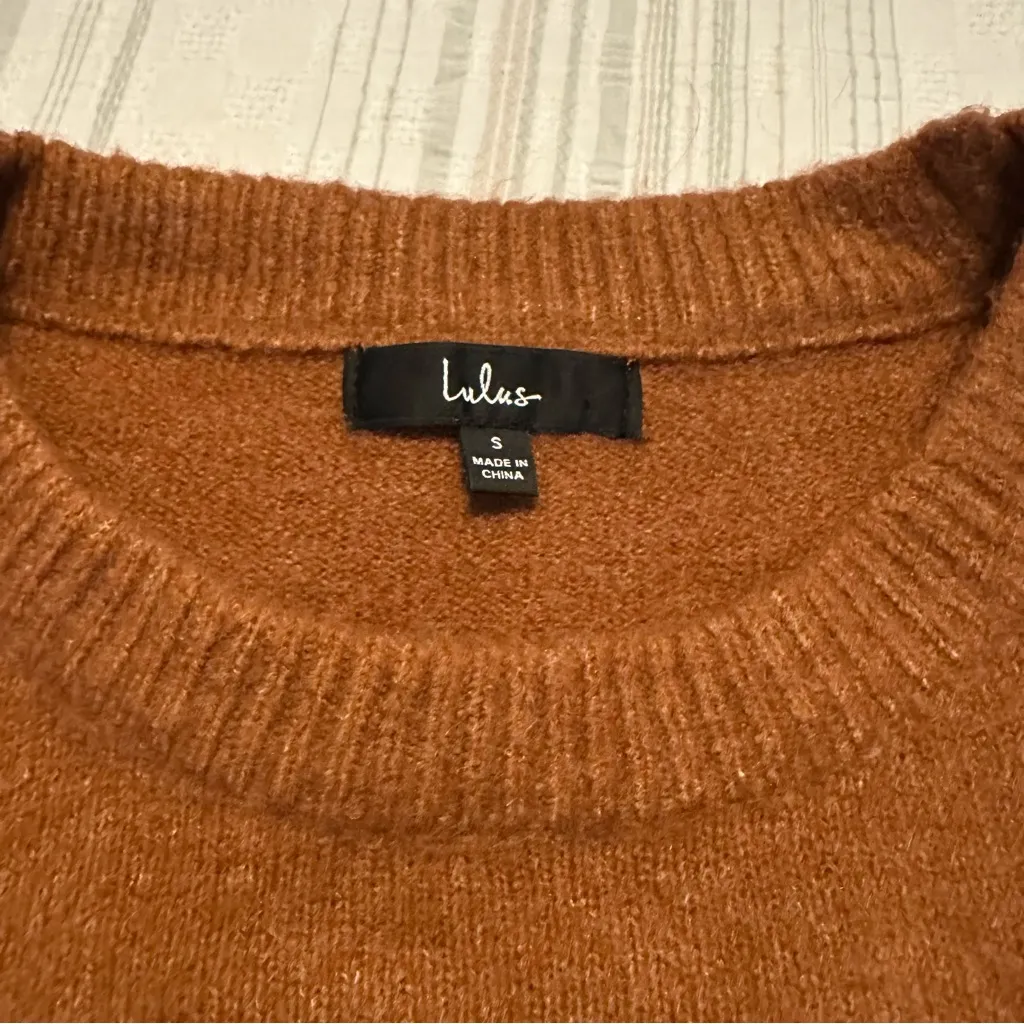 Lulu's Burnt Orange Knit Sweater Brown - Image 2