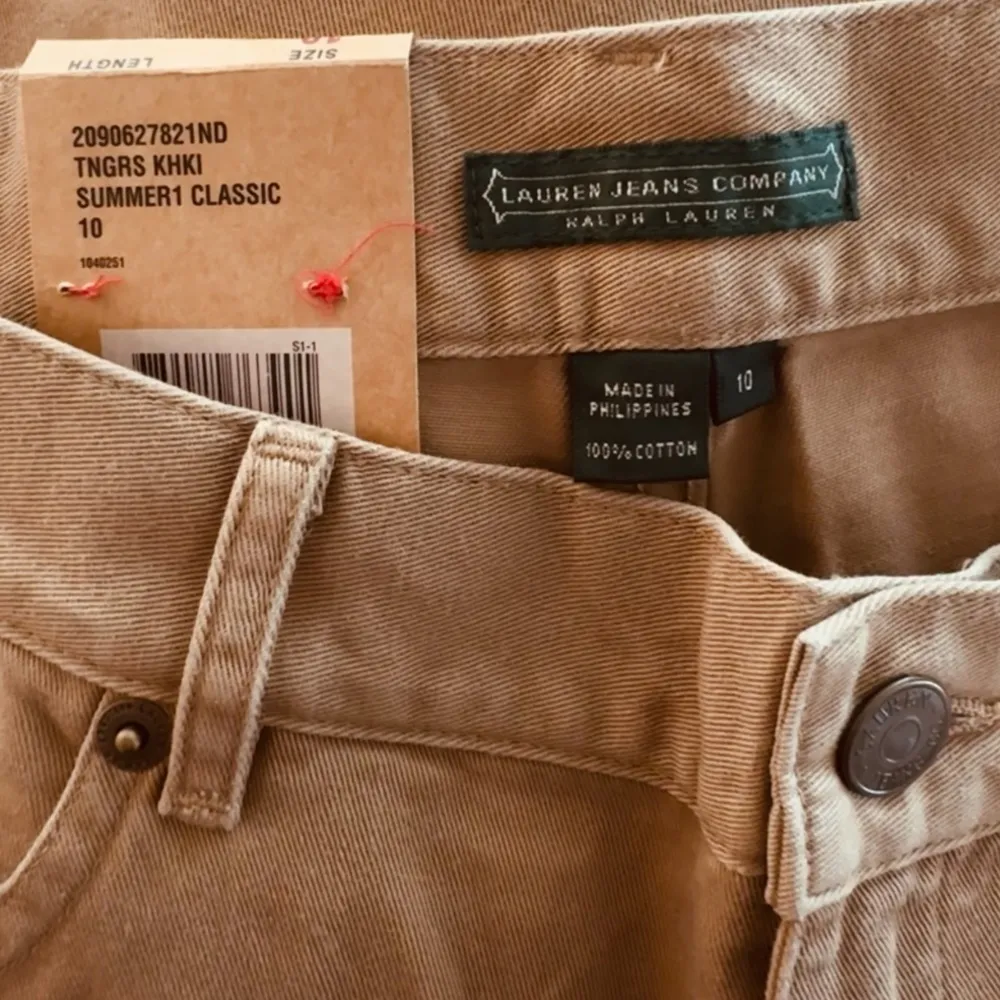 RALPH LAUREN Classic Fit Mid Calf Chino Capri Tan Khaki Size 10 NEW - Image 3