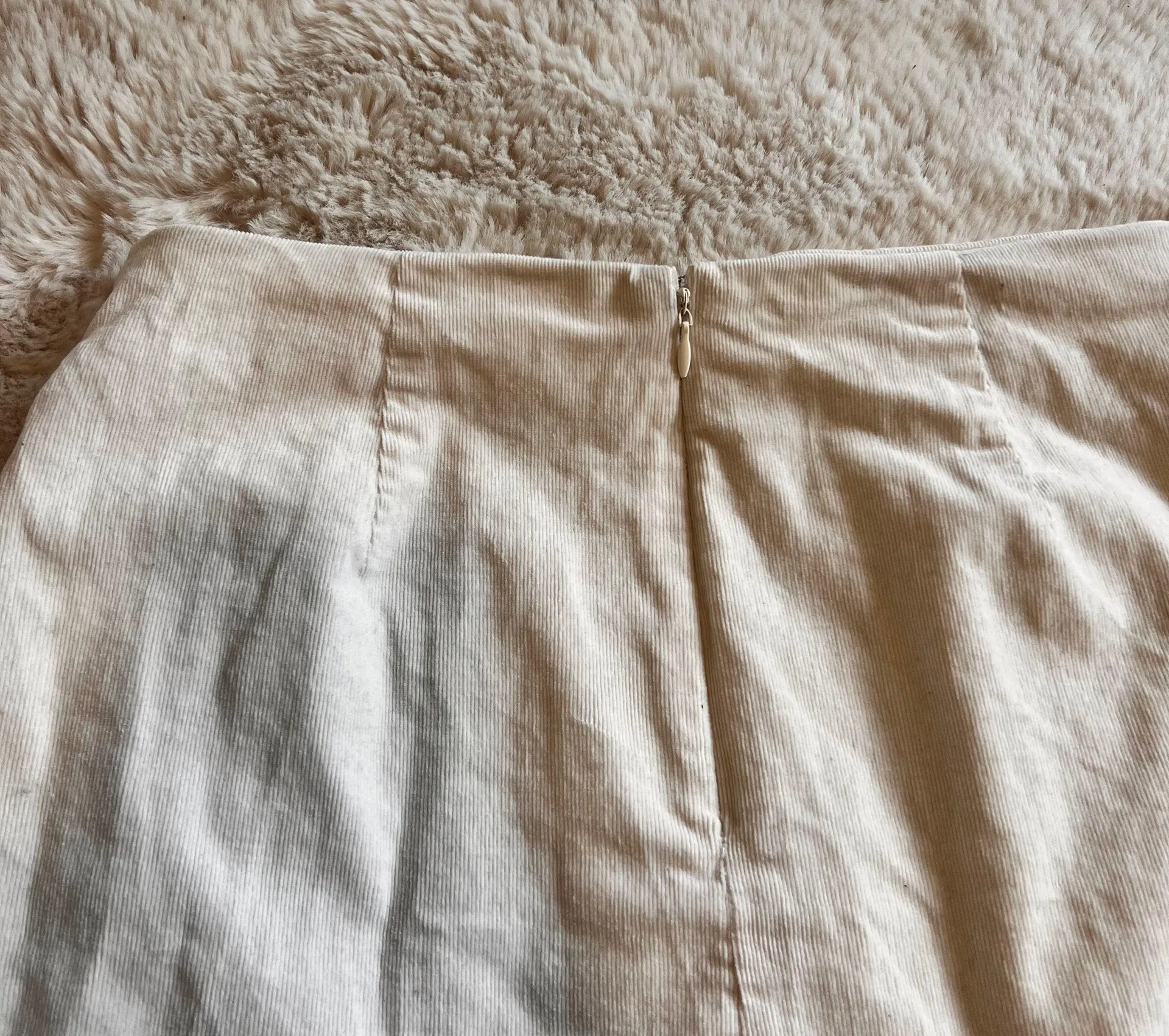 Cream Corduroy Skirt - Image 6