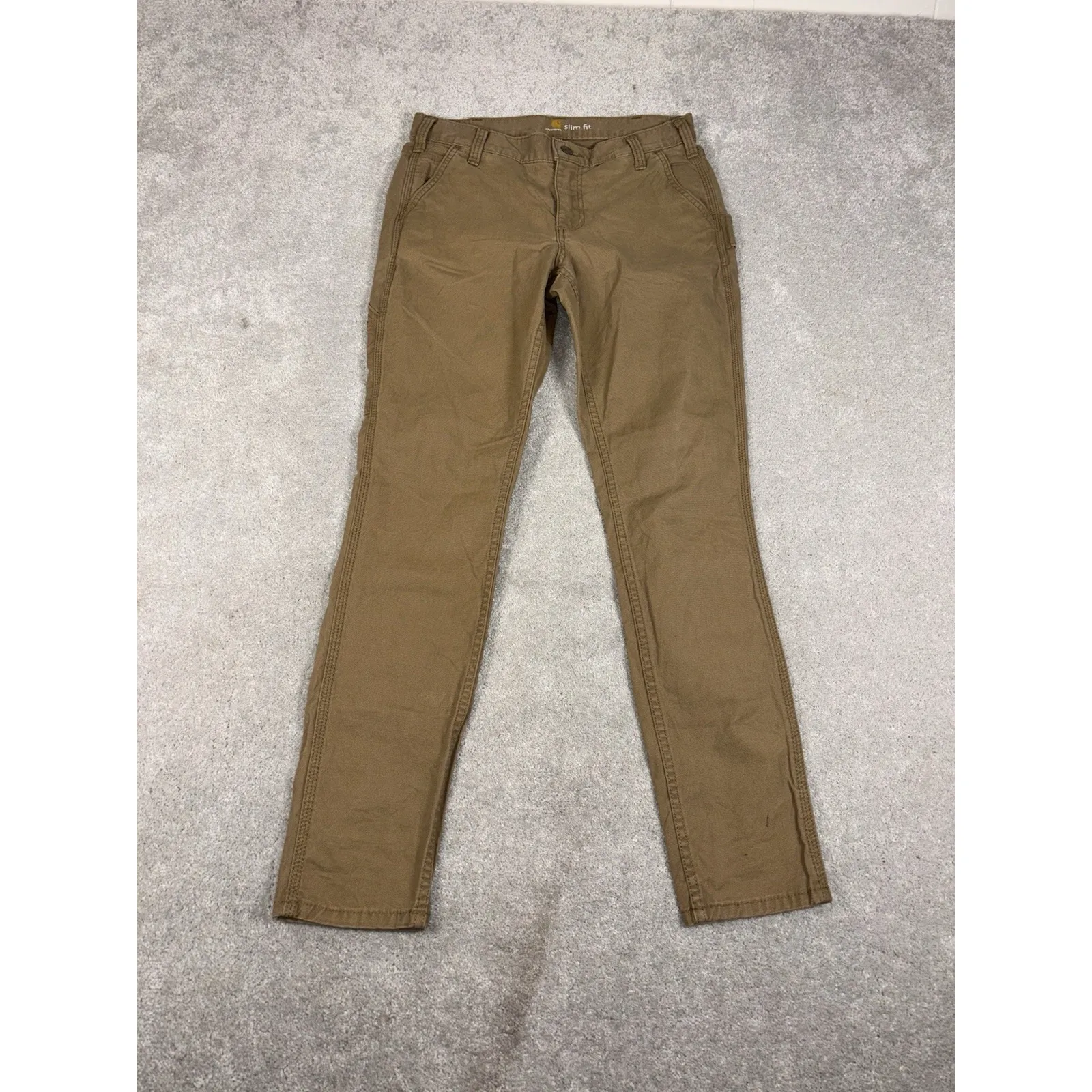 Carhartt Pants Womens Sz 6 Brown Slim Fit Stretch Workwear Denim 103224 257 - Image 2