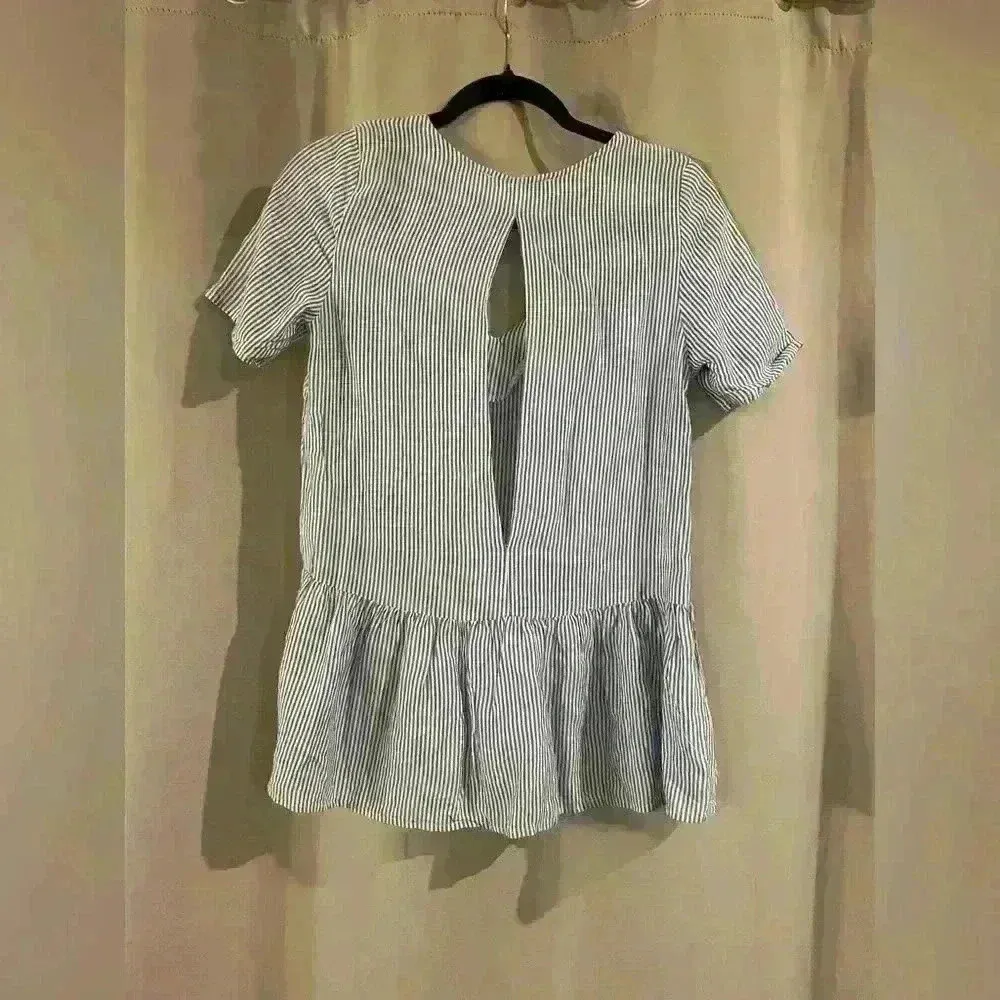 Women’s Blue Striped The Impeccable Pig Blouse - Image 2