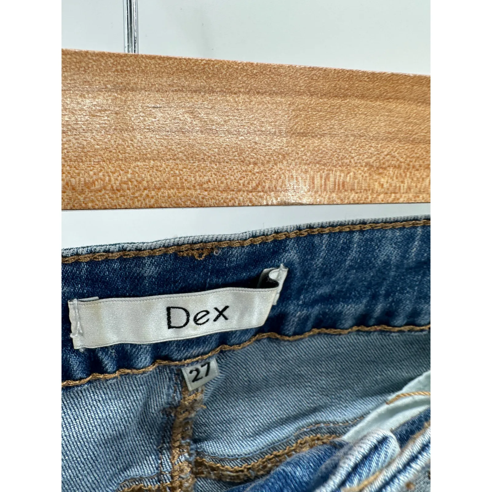 Dex Tuxedo Blue Mid Rise Slim Classic Shorts Stretch Cut Off Womens Size 27 - Image 5