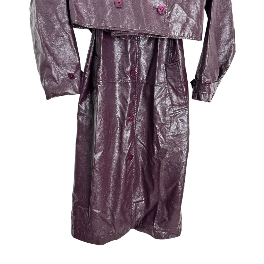 Rosetta Getty Layered Faux Leather Trench Coat - Image 13