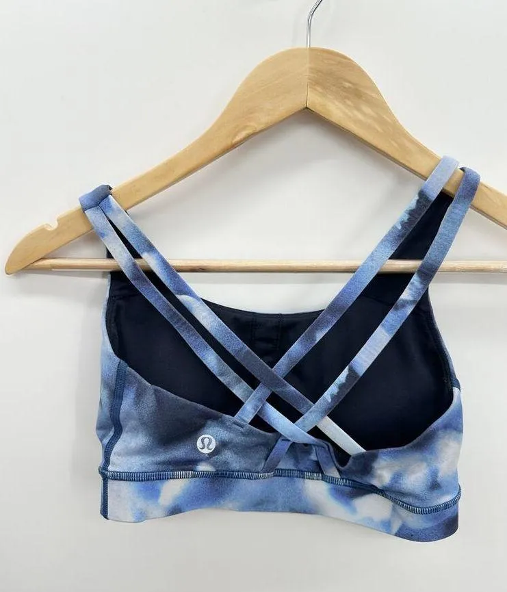 Lululemon Inversion Blue Energy Bra Women Size 4 Active Training Running Workout - Image 2