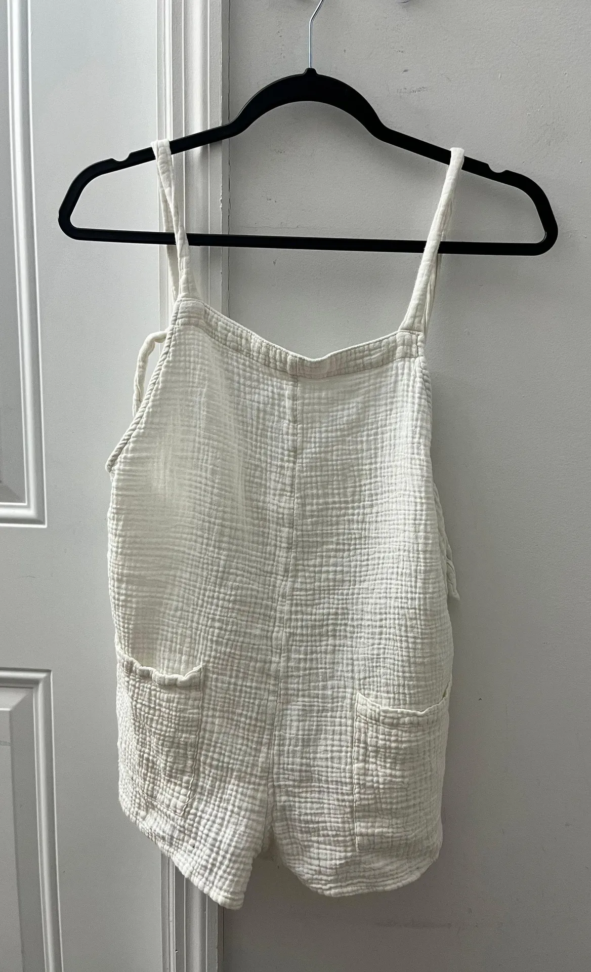 White Linen Romper Shorts - Image 2