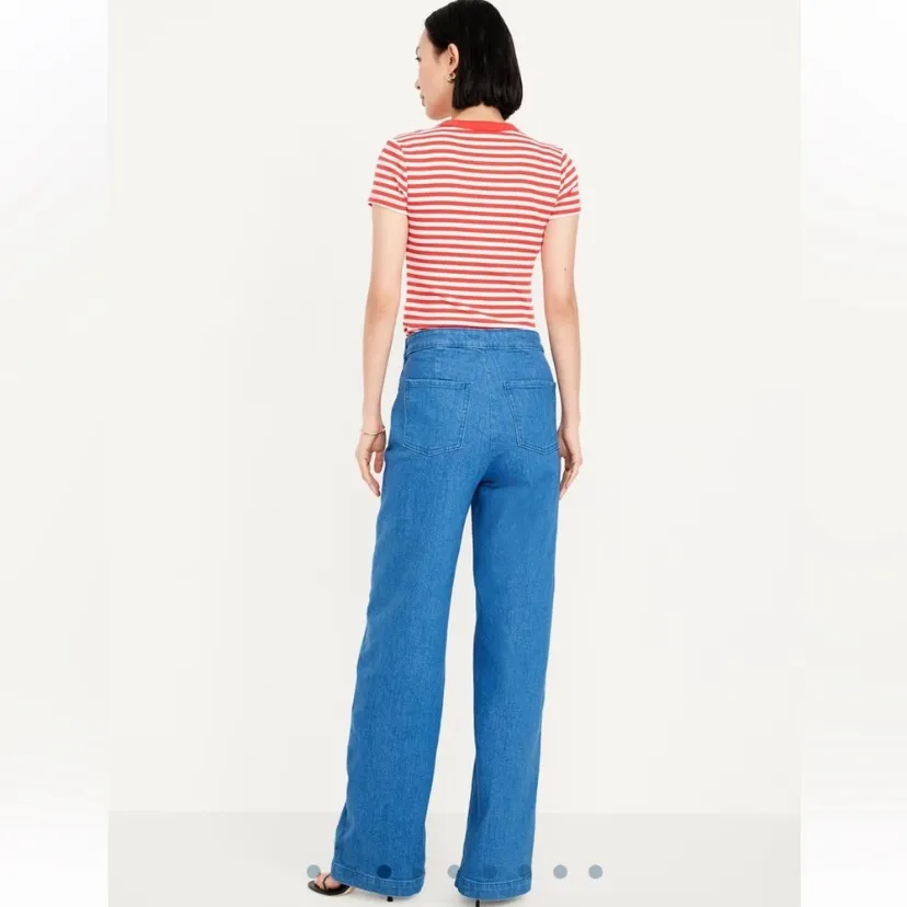 OLD NAVY Extra High Rise Mariner Wide Leg Jeans - Image 9