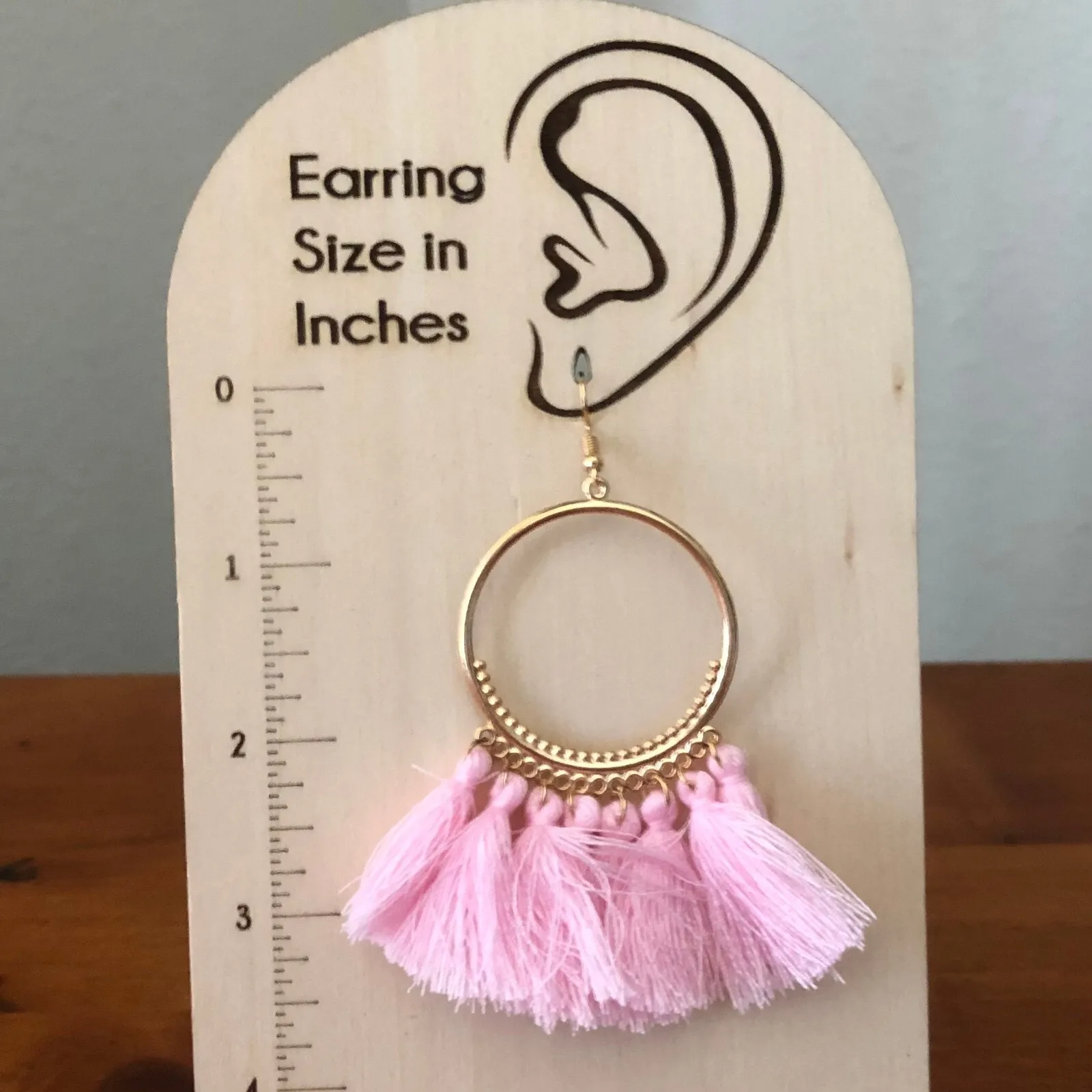 Set of 6 Boho Statement Earrings Tassel Fringe Feather Festival Hook Clasp NWOT - Image 5