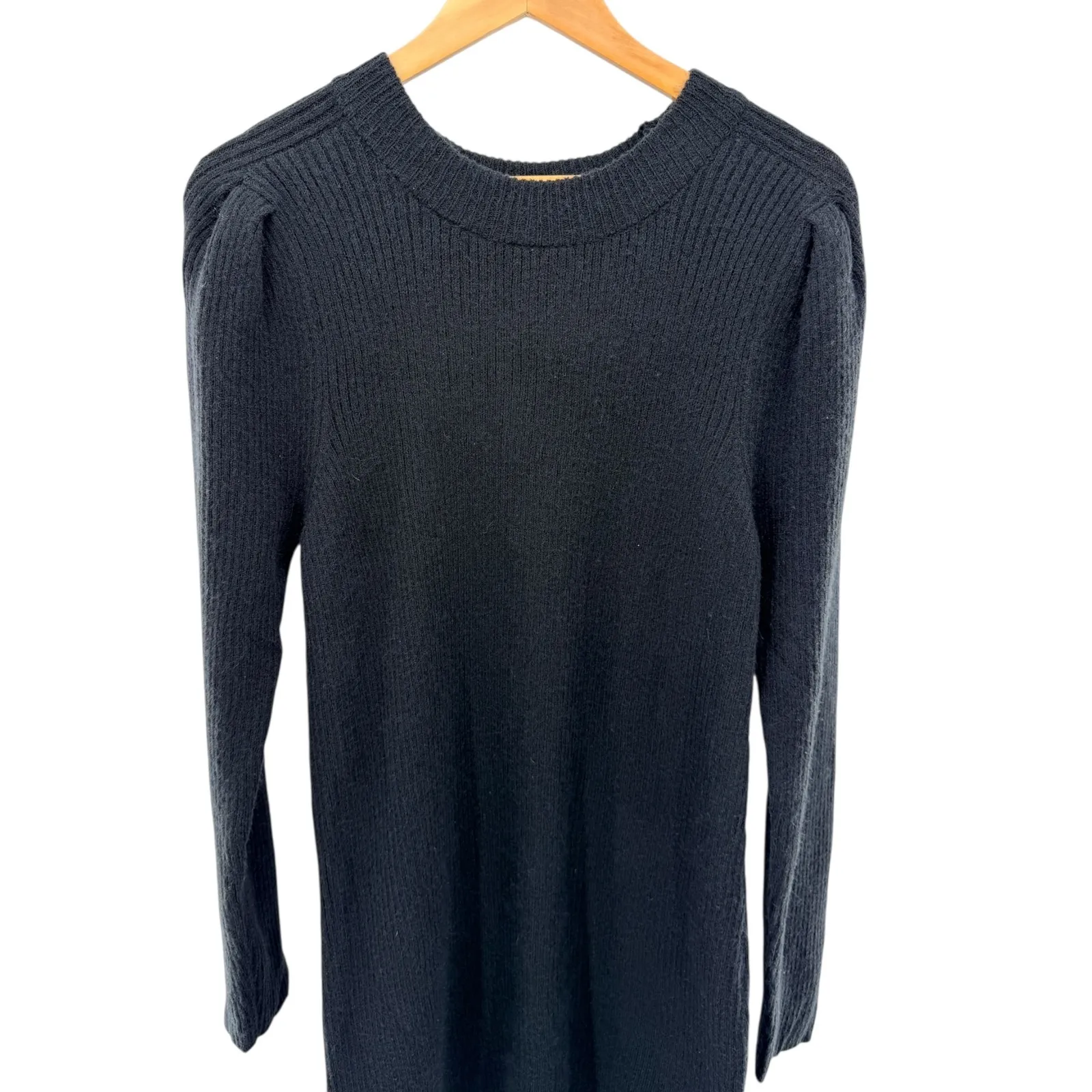 Z Supply Meredith Sweater Dress Black Ribbed XL Long Sleeve Cozy Minimalist Knit - Image 4