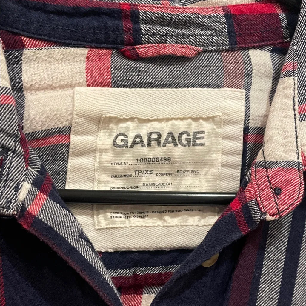 Garage Multicolor Plaid Button-Up Shirt boyfriend style fits big - Image 2