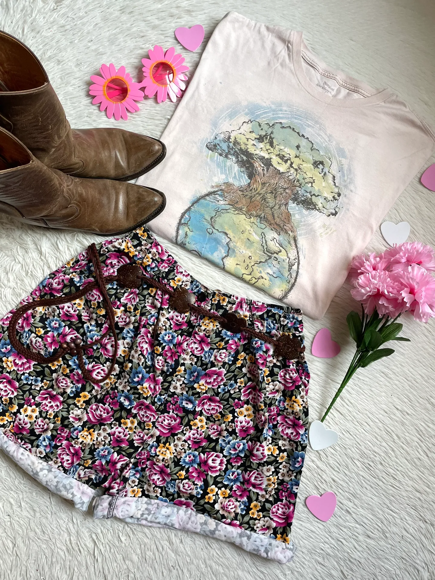 Vintage  floral trouser high waist shorts - Image 5