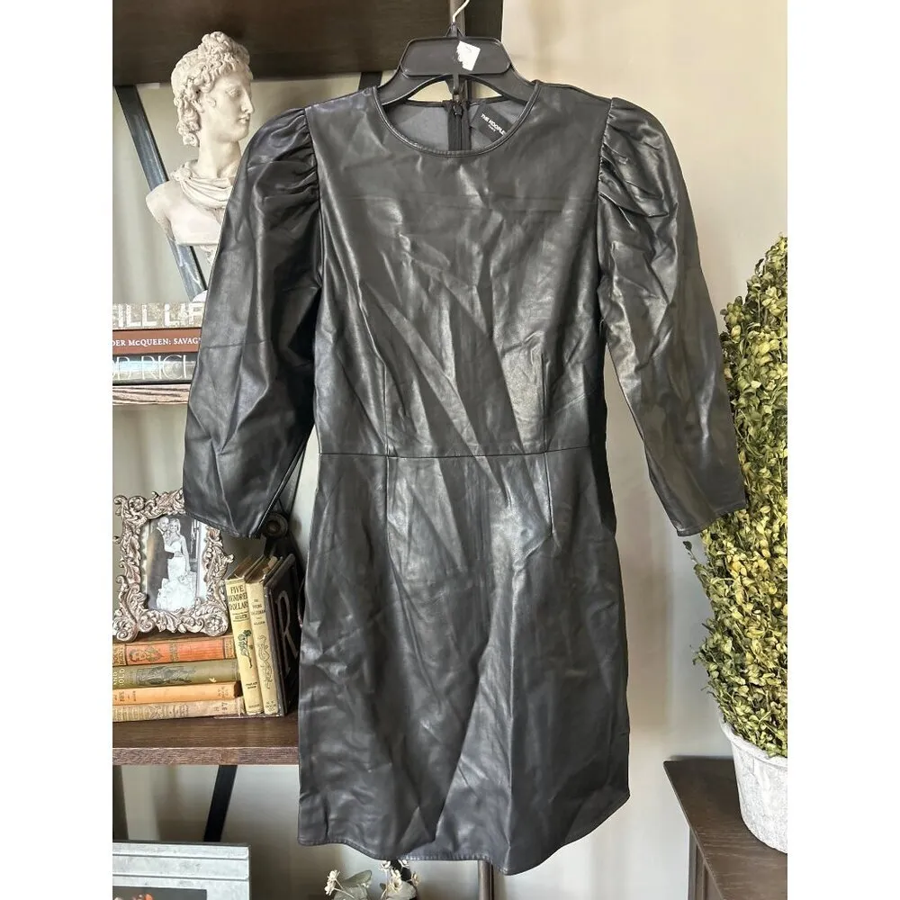 The Kooples Short Faux Leather Dress Black Womens Size 1 Small - Image 5