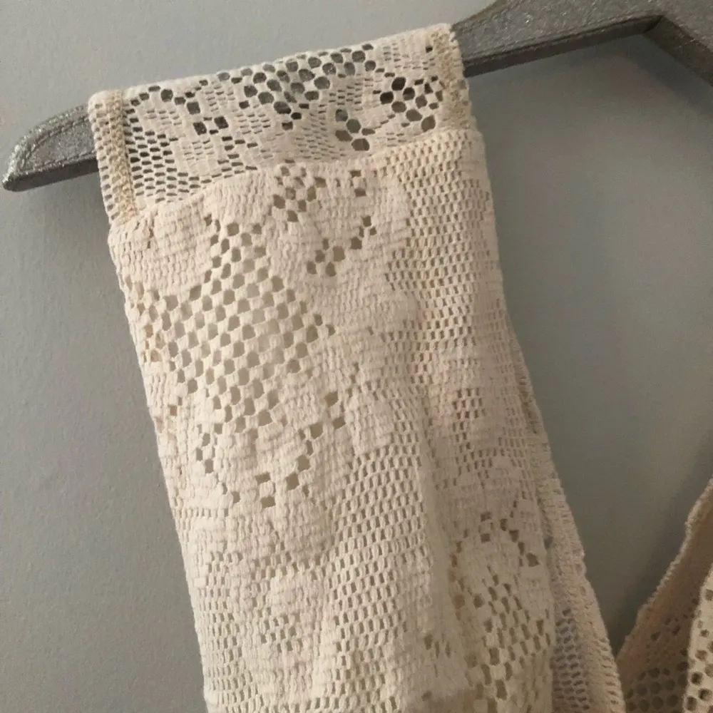 Anthropologie Mes Demoiselles Cream Lace Fanti Deep V Bodysuit NEW - Image 3