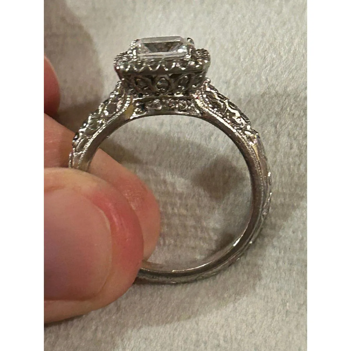 Ring band 925 sterling silver unique rare size 9 6.25g missing stone scrap - Image 4