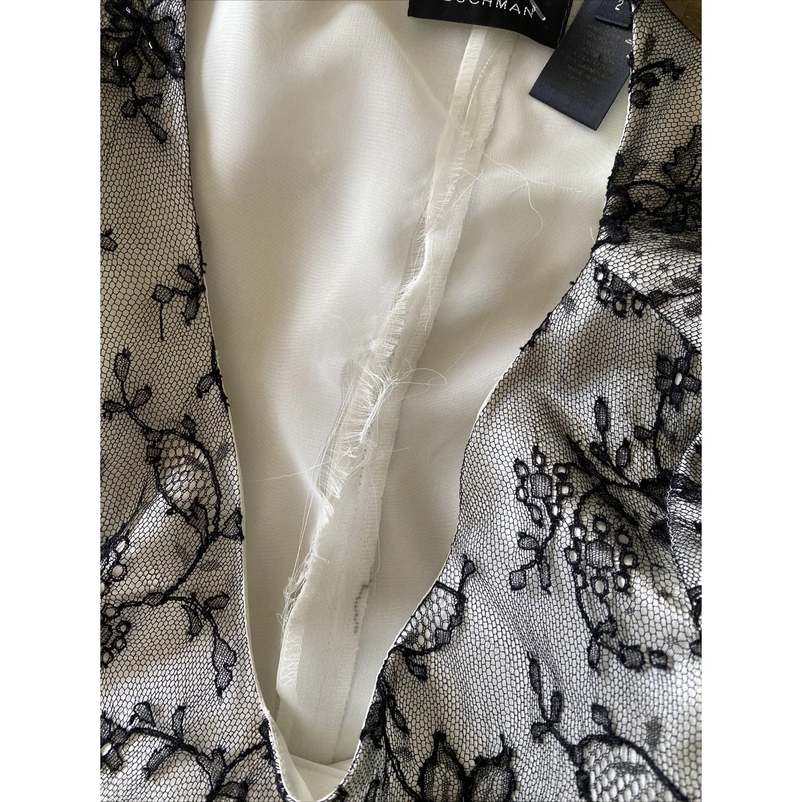 Dana Buchman Womens 2 Black Lace Overlay Beaded Top Fairy goth Whimsigoth Event - Image 9