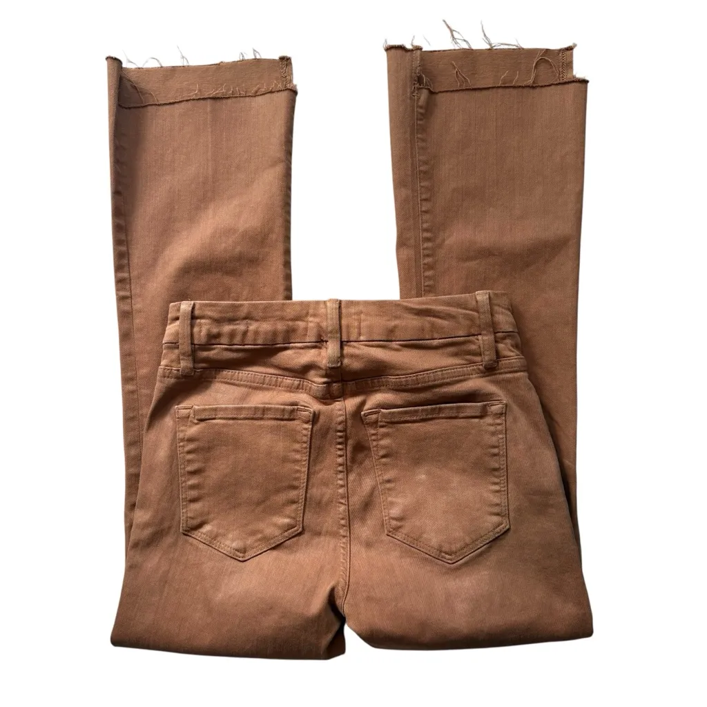 FRAME Le Crop Coated Mini Boot Latte Step Hem, Sz 25 - Image 10