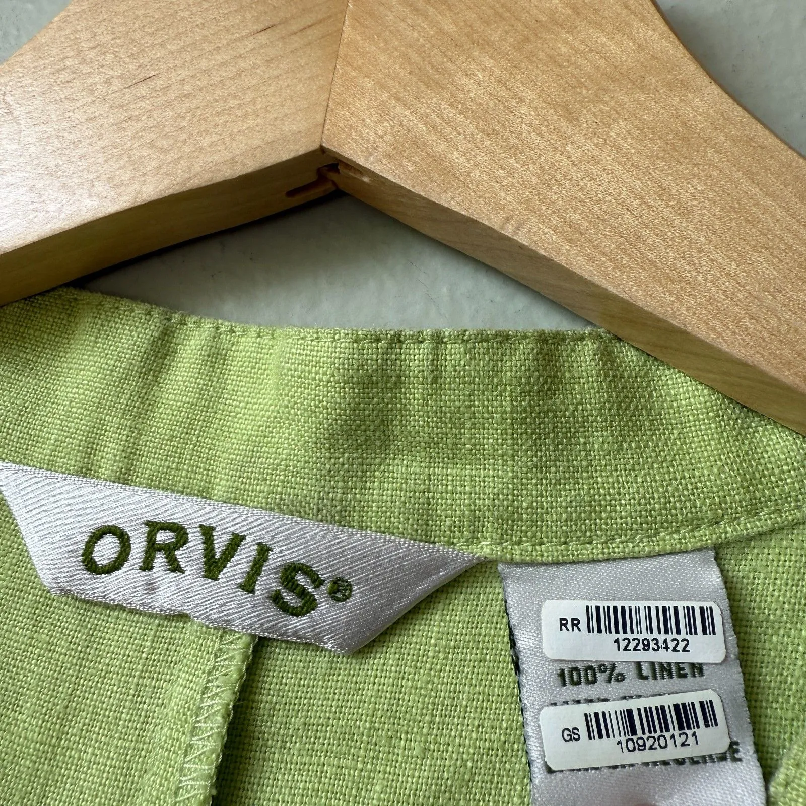 Orvis Womens Pintuck Shoreline Linen‎ Dress Lettuce Medium - Image 3