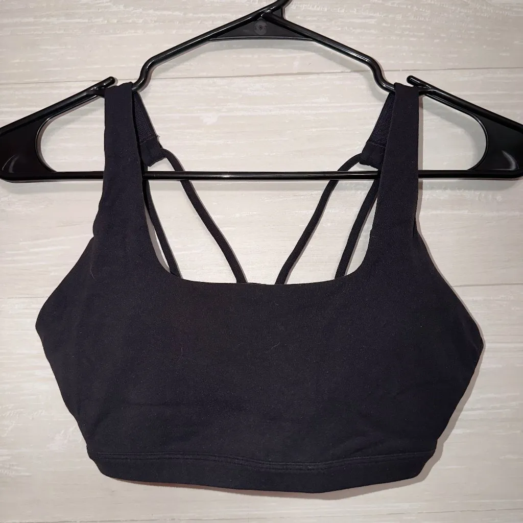 Stori Small Black Strappy Sports Bra Medium Support Stretchy Activewear Top - Image 2
