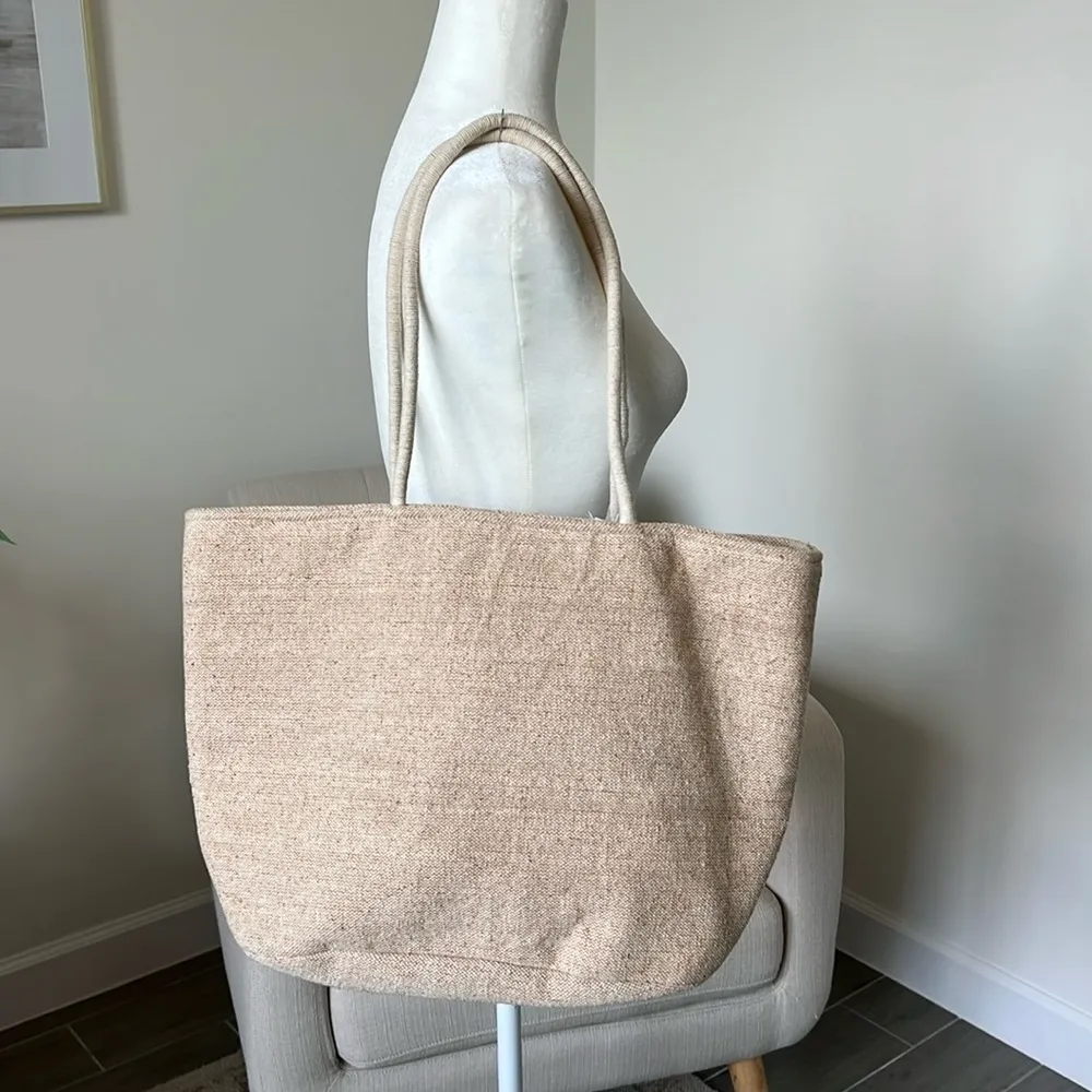 NWT Viral Tik Tok Beaded Sea Turtle Canvas Summer Beach Tote Bag Handcrafted Green - Image 5