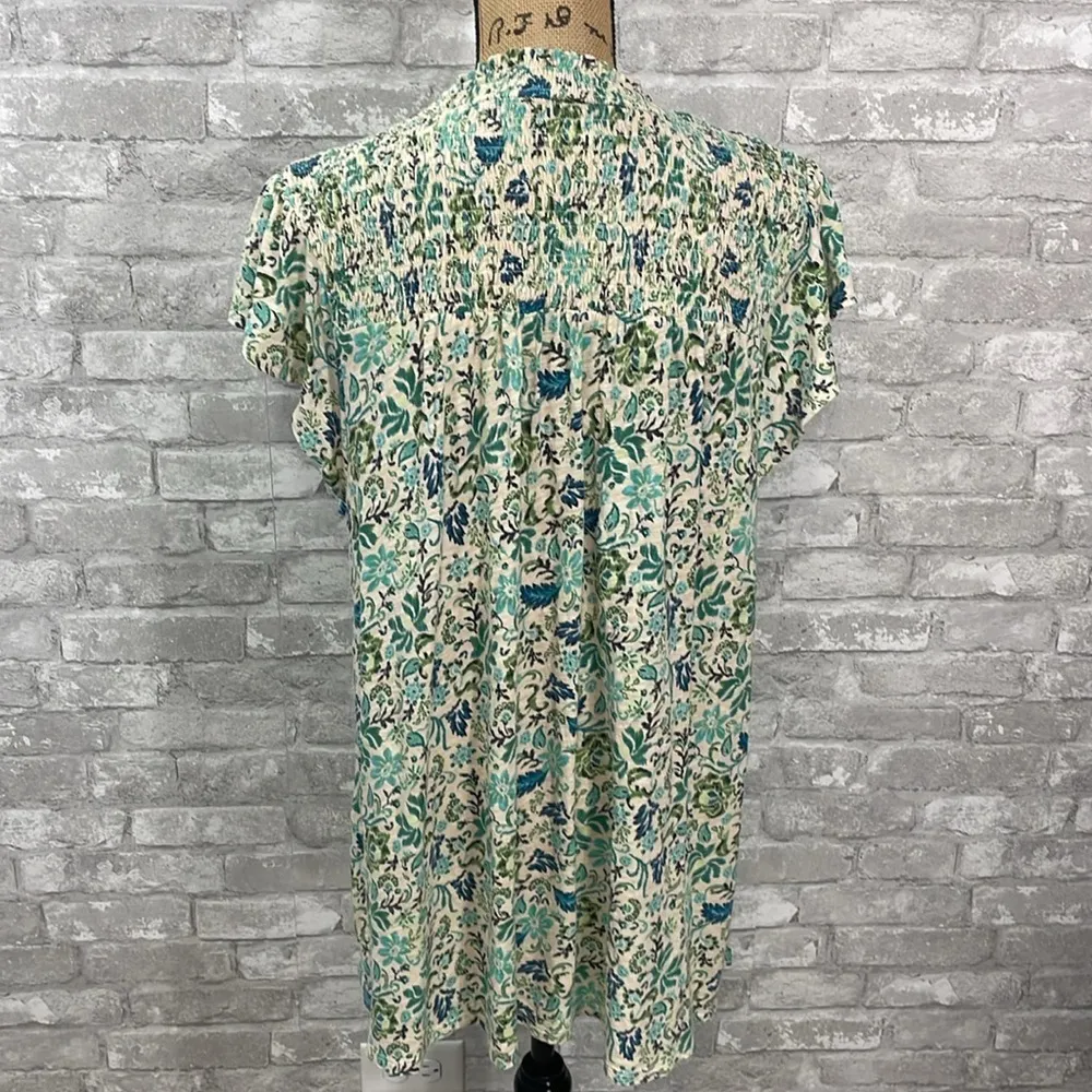 Torrid Green Floral Smocked Top - Image 6