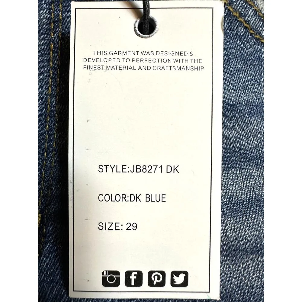 Judy Blue Adelene Mid Rise Girlfriend Cuffed Jeans Dark Blue 29 - Image 13