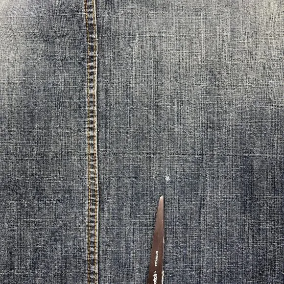 Express Y2K Low Rise Jean Skirt Size 5/6 Faded Denim‎ Knee Length Bareback USA - Image 8